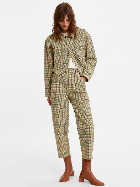 Levi's Yellow And Green Plaid Cropped Pants (29315-0042-3137985) Women