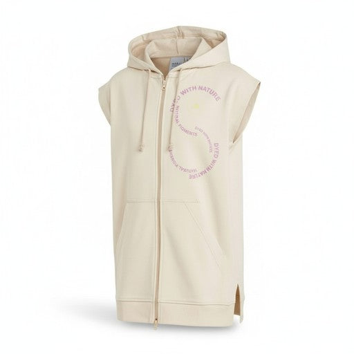Adidas One With Nature Zip Hooded Vest Beige, Women