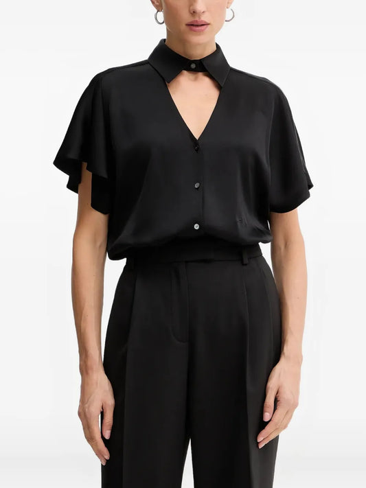 Karl Lagerfeld Sleeveless Collar Blouse Black (A4W11040999) Women