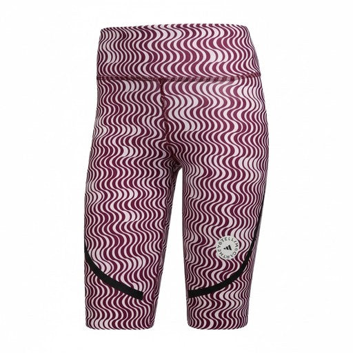 Adidas by Stella McCartney Wave Print Bike Shorts Burgundy, Women