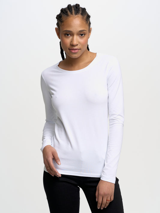 Big Star Women long-sleeved T-shirts (Big Star Ts_ls T-shirt ls 180018 Cream-101)