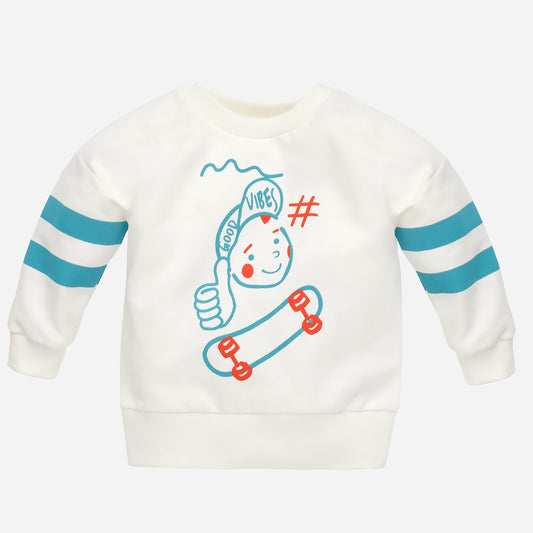 Pinokio hoodless sweatshirts (Pinokio_Orange_Flip_Sweatshirt_Ecru) Kids