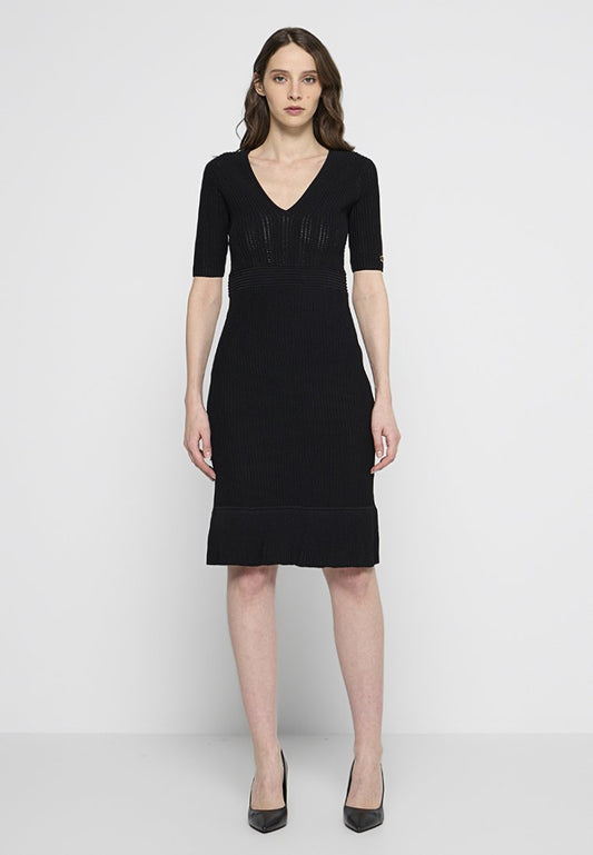 TWINSET Dress LUNGO IN Top C/EFFETTO COSTE Black (ZZO2Q1X83-Q00) Women