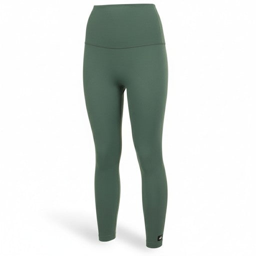 Adidas High-Waisted Ribbed Leggings Green, Women