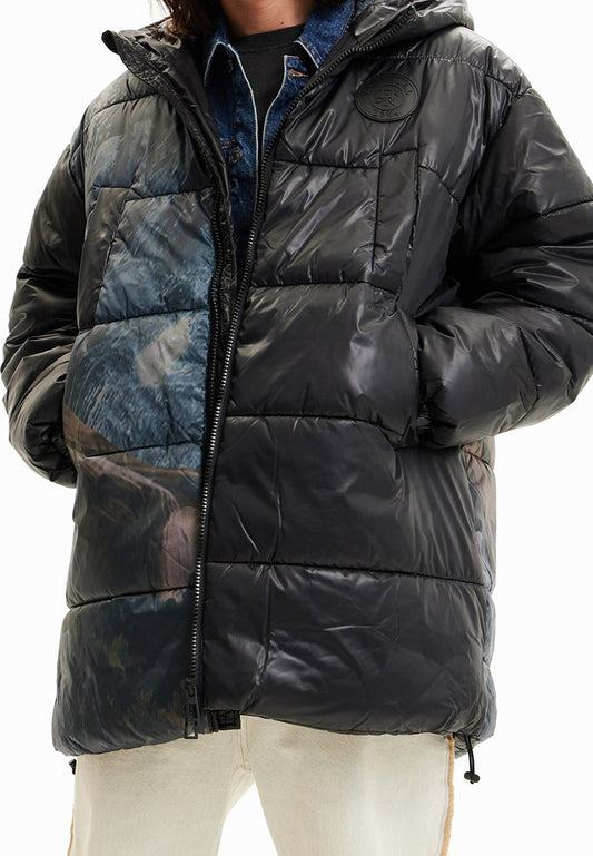 Desigual MAN WOVEN PADDED SHORT OVERCOAT Black (ZZO2F9E21-Q00) Men