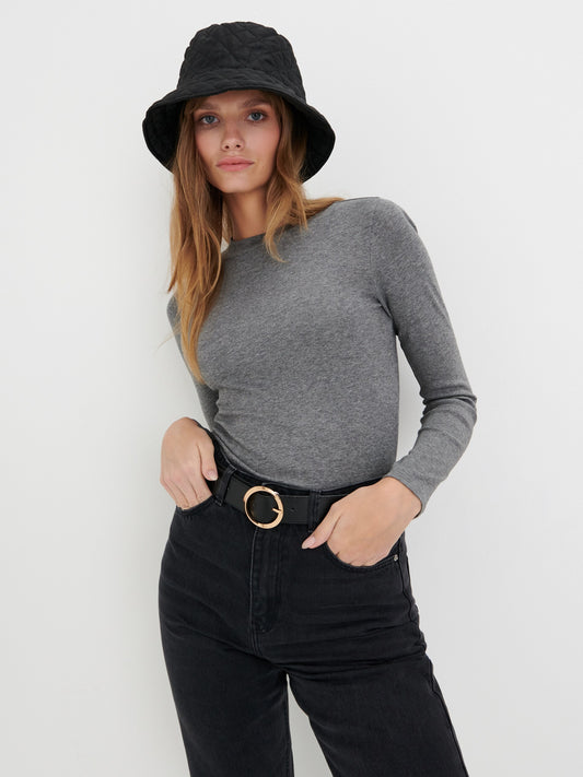Sinsay long-sleeved T-shirts Grey (2105F-9MM) Women