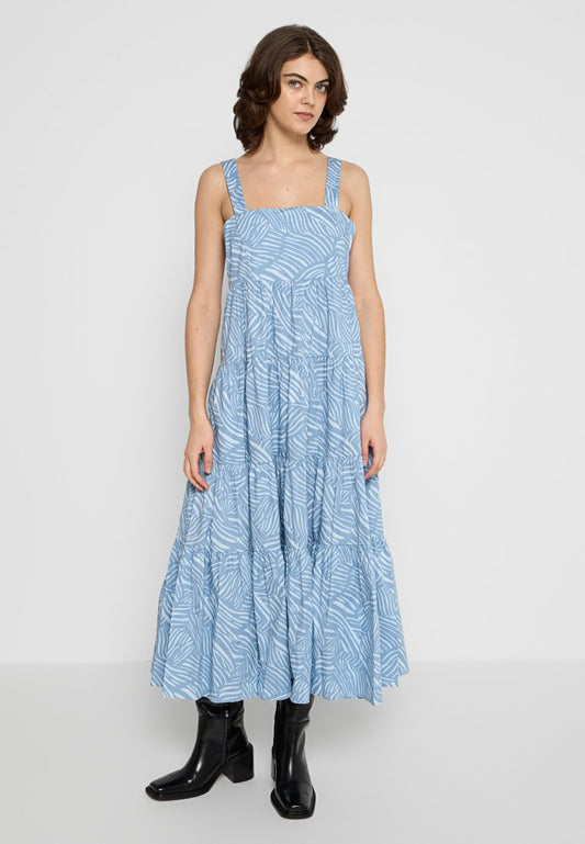 ZEBRA TIERED MIDI DRESS Women