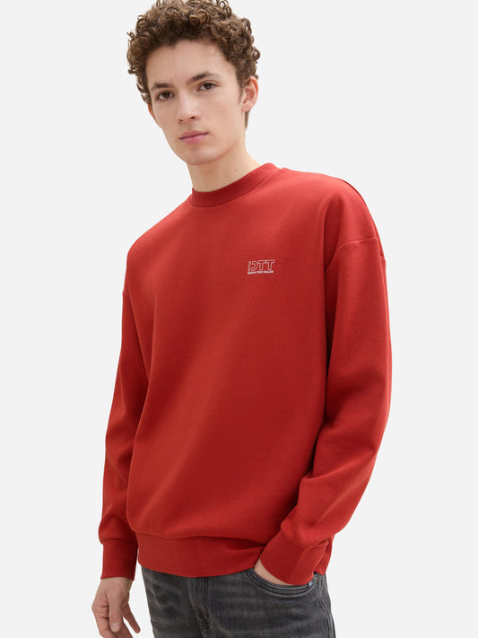Tom Tailor Men hoodless sweatshirts (1043303_red)