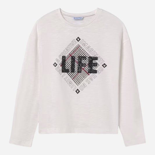 Mayoral Kids long-sleeved T-shirts (7.008-82_Cream)