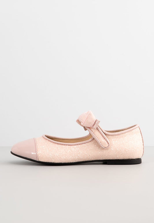 ELIE SAAB GLITTER MARY JANE WITH BOW EMBELLISHED Light Pink (ZZO2LMX09-J00) Kids
