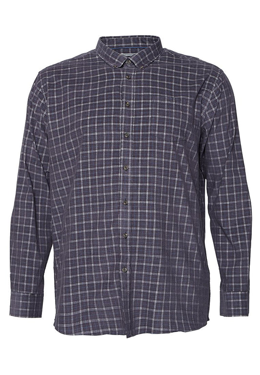 Lindbergh Checked corduroy shirt L/S Dark Blue (ZZO2NBS07-K00) Men