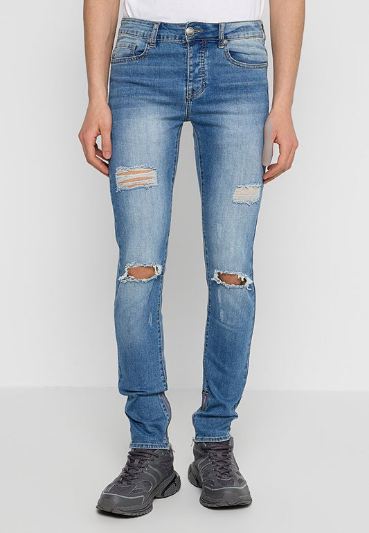 Sixth June ANKLE ZIPPER DENIM WITH DESTRO Blue (ZZO318M15-K00) Men
