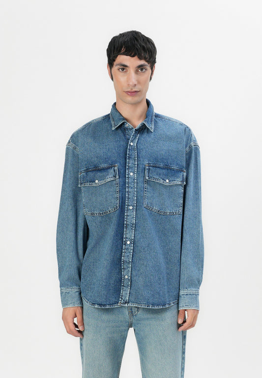 GANT OS HEAVY WASH DENIM SHIRT Light Blue (ZZO2K2G09-K00) Men