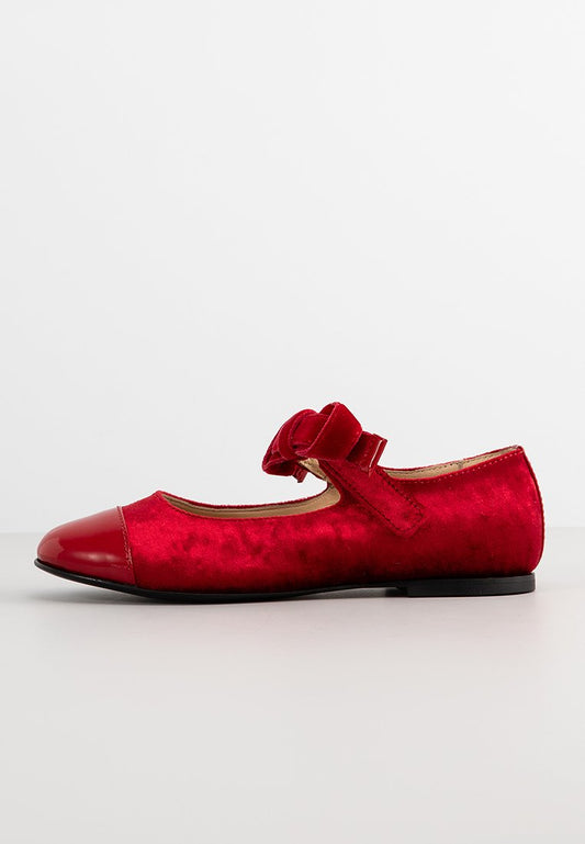 VELVET MARY JANE WITH BOW EMBELLISHED Girls