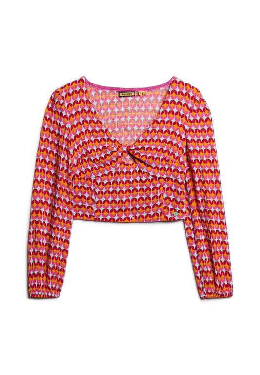 Superdry & Co Superdry Long Sleeve Woven Crop Top.... (SU221E0KO-J11) Women
