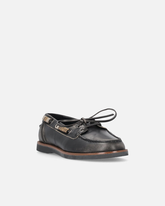 GRACE 01 - MOCASSINO CALF LEATHER BLACK Women