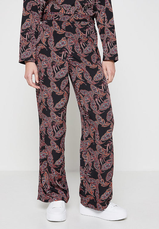 Vero Moda VMELINA HW PANT WVN LT Mottled black (ZZO1TKM08-Q00) Women
