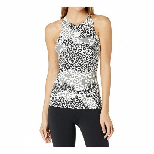Adidas TruePur Leopard Print Tank Top White Black (FU0773-WHITE_BLACK), Women