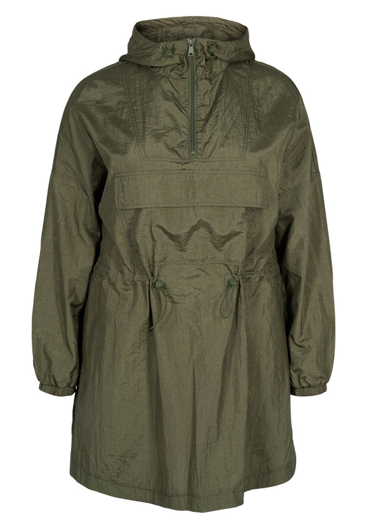 Zizzi Long anorak with hood and pocket Green (Z1721U0CC-M11) Women