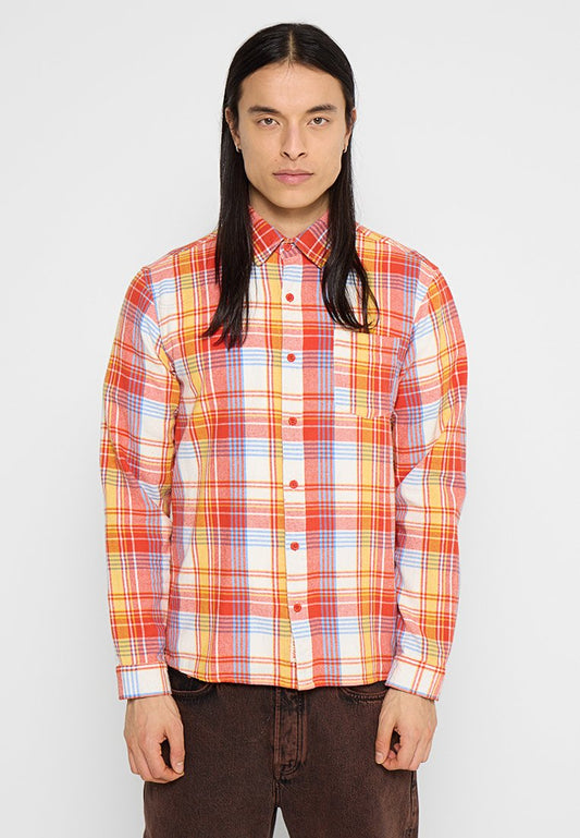 REVOLUTION Checked shirt with casual shirt details in a soft cotton f (ZZO32T323-H00) Men