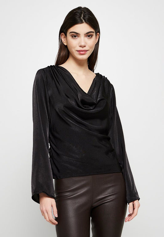 ONLY BLOUSE - OPEN NECKLINE FEM WOV PL100 Black (ZZO1TK304-Q00) Women