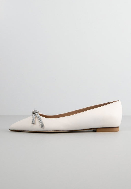 Stuart Weitzman SW BOW FLAT Off-White (ZZO20FH96-A00) Women