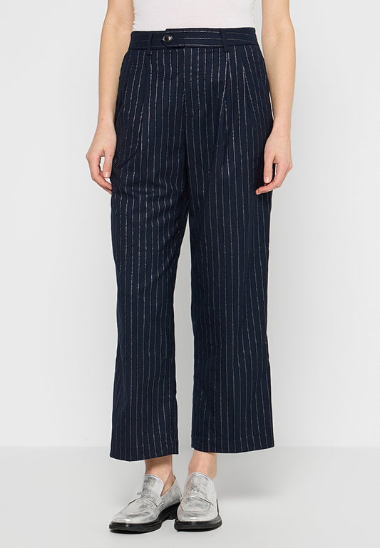 Scotch & Soda FRONT PLEAT PINSTRIPE BOYFRIEND PANT Dark Blue (ZZO34WJ42-Q00) Women