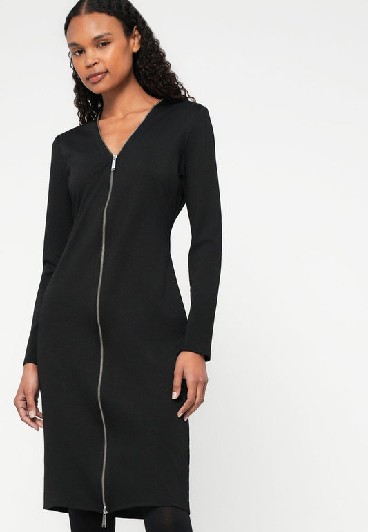 Karl Lagerfeld Jersey Fluid Zip Dress Black (A3W13042999) Women