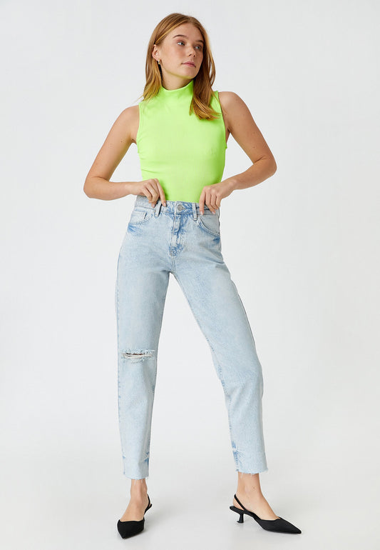 Koton High Rise Destroyed Mom Jean Light Blue (KOA21N00O-K11) Women