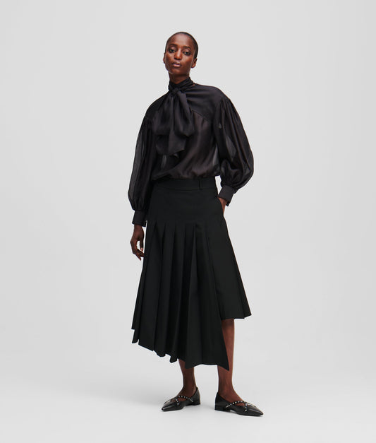 Karl Lagerfeld Pleated Woven Skirt Black (A1W12031999) Women
