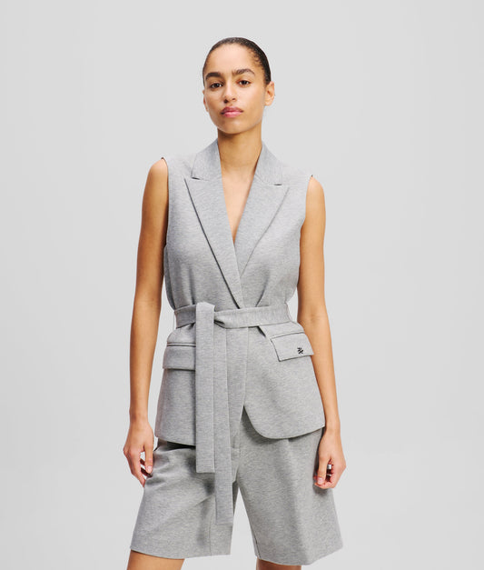Karl Lagerfeld Double Jersey Gilet Light Grey Melange (A2W20064257) Women
