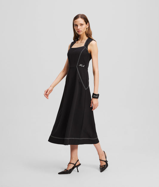 Karl Lagerfeld Contrast Stitch Dress Black (A3W13032999) Women