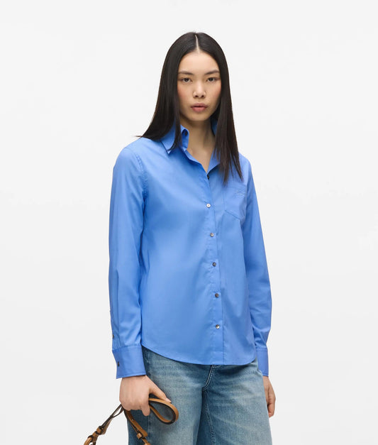 Karl Lagerfeld Everyday Poplin Blouse Silver Lake Blue (A4W11038349) Women