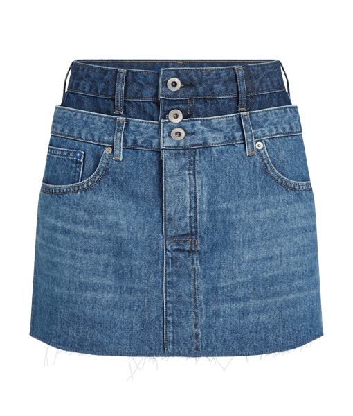 Karl Lagerfeld Jeans Klj Denim Double Mini Skirt Mid Blue Blocked (B2W120251EK) Women