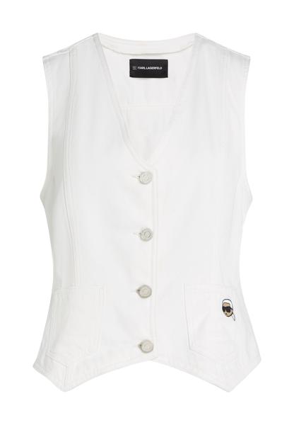 Karl Lagerfeld Ikon Denim Waistcoat Pristine (B2W14037461) Women