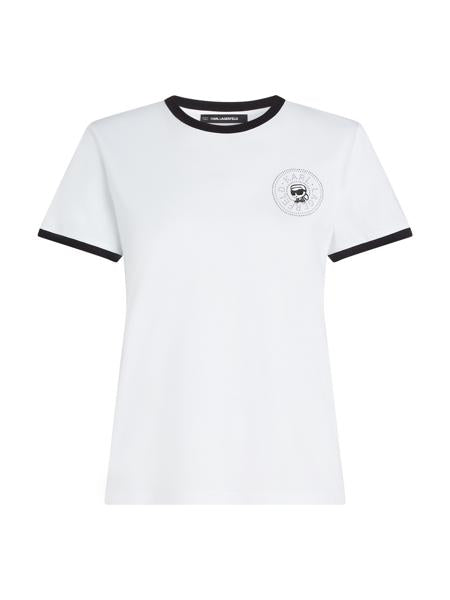 Karl Lagerfeld Ikon Small Circle T-Shirt White/Black (B2W17026101) Women