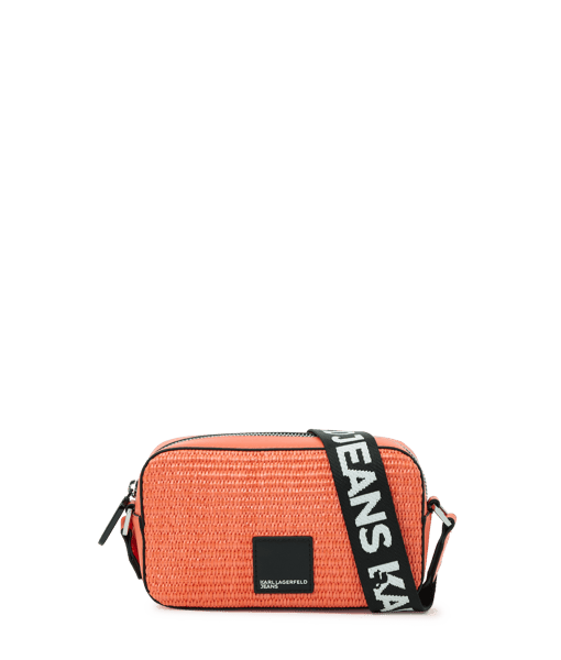 Karl Lagerfeld Jeans Klj Box Logo Raffia Camera Bag Grenadine (B2W30114B14) Women