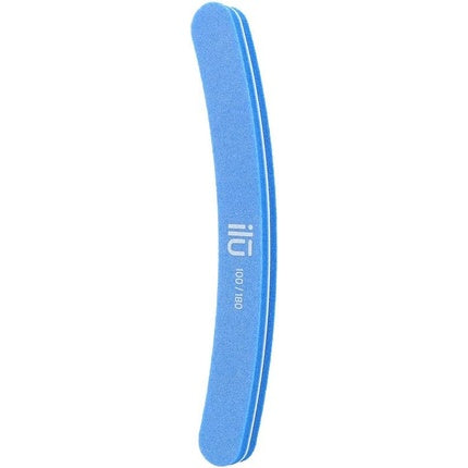 Ilu Double-Sided Blue Nail File for Manicure and Pedicure Curved Shape 100/180