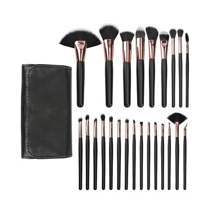 Mimo Set of 24 Makeup Brushes with Case - Black