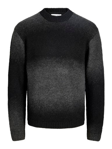 Jack & Jones Core JCOFADE SPACE DYE CREW NECK STYD AW25 Asphalt (12294906-Asphalt) Men
