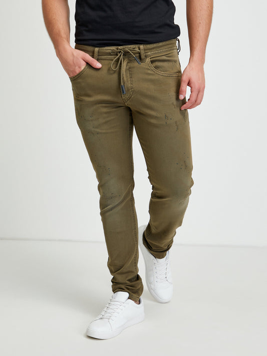 Diesel Khaki Ripped Slim Fit Jeans Thommer Green (S8MK069FH58Q-3320008) Men