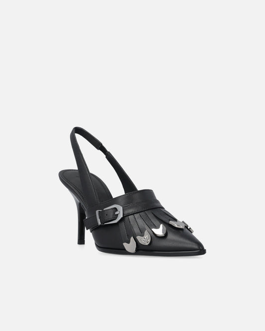 LADY 04 - SLING BACK CALF LEATHER BLACK Women