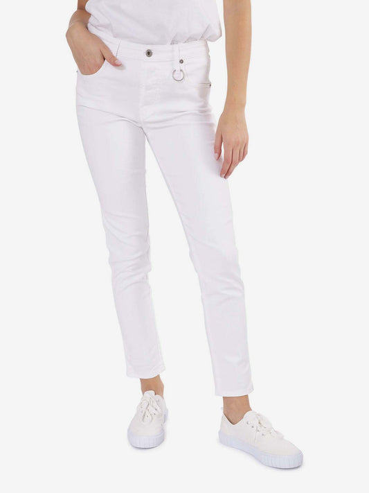 Diesel Babhila Cropped Slim Fit Jeans White (SUNICE-3134634) Women