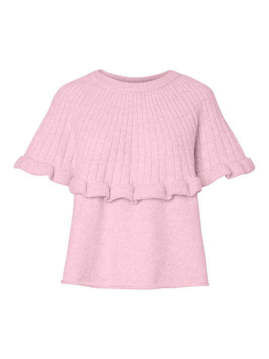 Bei Short Sleeve O-Neck Frill Knit Pink-A-Boo (17165521) Women