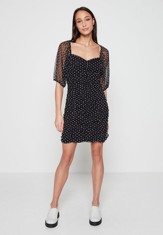 ONLY ONLSOPHIE L/S MESH DOT DRESS CS PTM Black (ZZO1T1K26-T00) Women