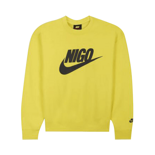 Nike x Nigo NRG Fleece Crew Sweatshirt Yellow (FV5941-735) Unisex
