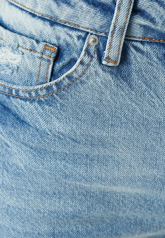 Koton High Rise Destroyed Mom Jean Blue Denim (KOA21N008-K11) Women