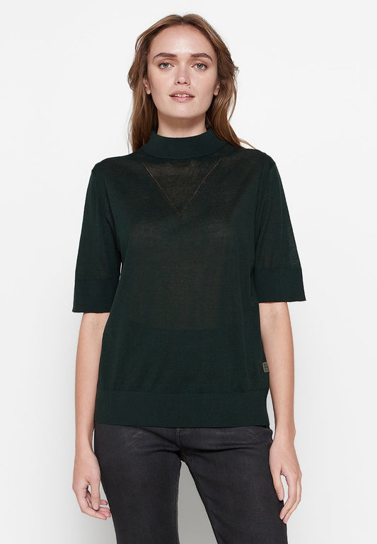 G-STAR Core mock neck s\s knit wmn Dark Green (ZZO2A7907-B00) Women