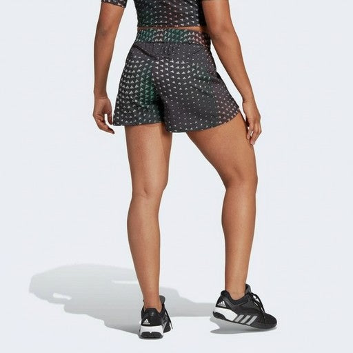 Adidas Triangle Print Running Shorts Black Multicolor, Women