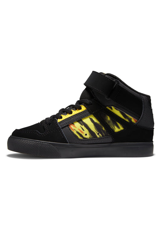 DC Shoes Pure High-Top EV - Chaussures en cuir montantes pour Enfant ADBS300324 Black Denim (DC114E000-Q15) Kids